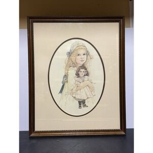 Jan Hagara Signed Numbered Print 1545/2000 1981 Girl w/ Doll Framed‎ Art 21"